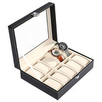 10 Slot Watch Box Organizer Display Case PU Leather