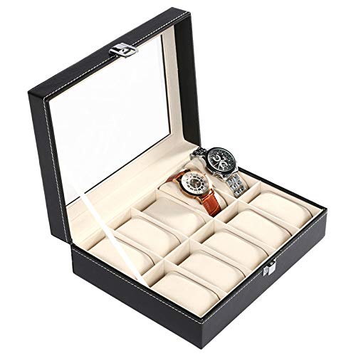 10 Slot Watch Box Organizer Display Case PU Leather
