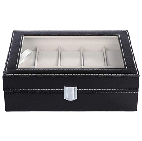 10 Slot Watch Box Organizer Display Case PU Leather