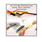3-Piece Mini Wire Brush Cleaning Tool Kit for Easy Cleaning