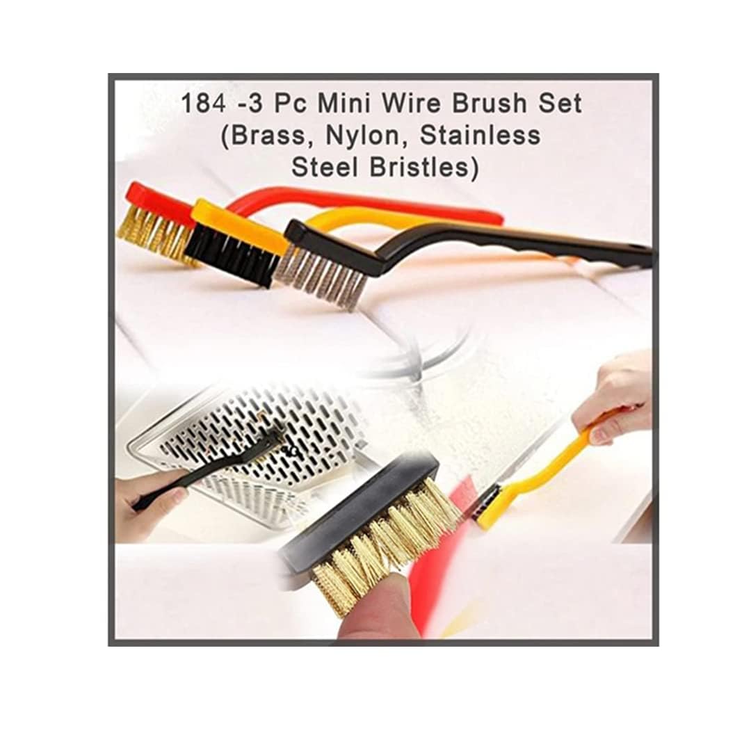 3-Piece Mini Wire Brush Cleaning Tool Kit for Easy Cleaning