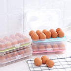 15 Grid Egg Storage Box Lock Lid Fridge Tray