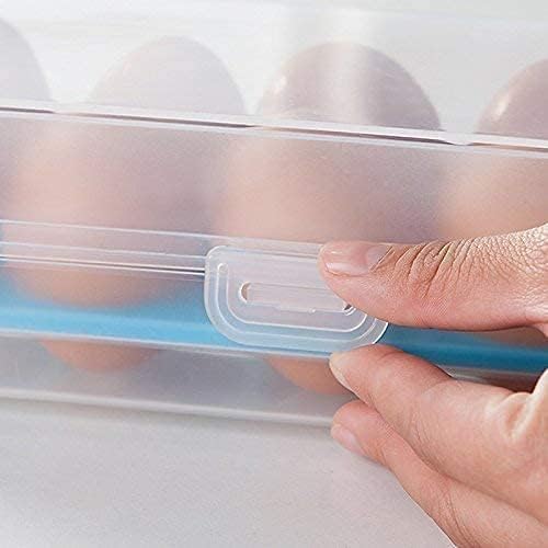 15 Grid Egg Storage Box Lock Lid Fridge Tray