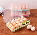 15 Grid Egg Storage Box Lock Lid Fridge Tray
