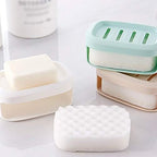 2-Layer Self-Draining Soap Holder with Sponge