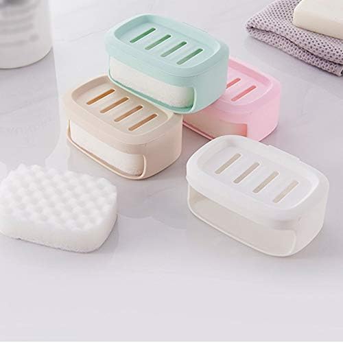 2-Layer Self-Draining Soap Holder with Sponge