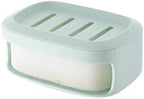 2-Layer Self-Draining Soap Holder with Sponge