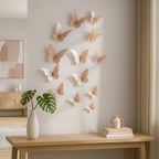 3D Rose Gold Butterfly Wall Stickers Set of 12