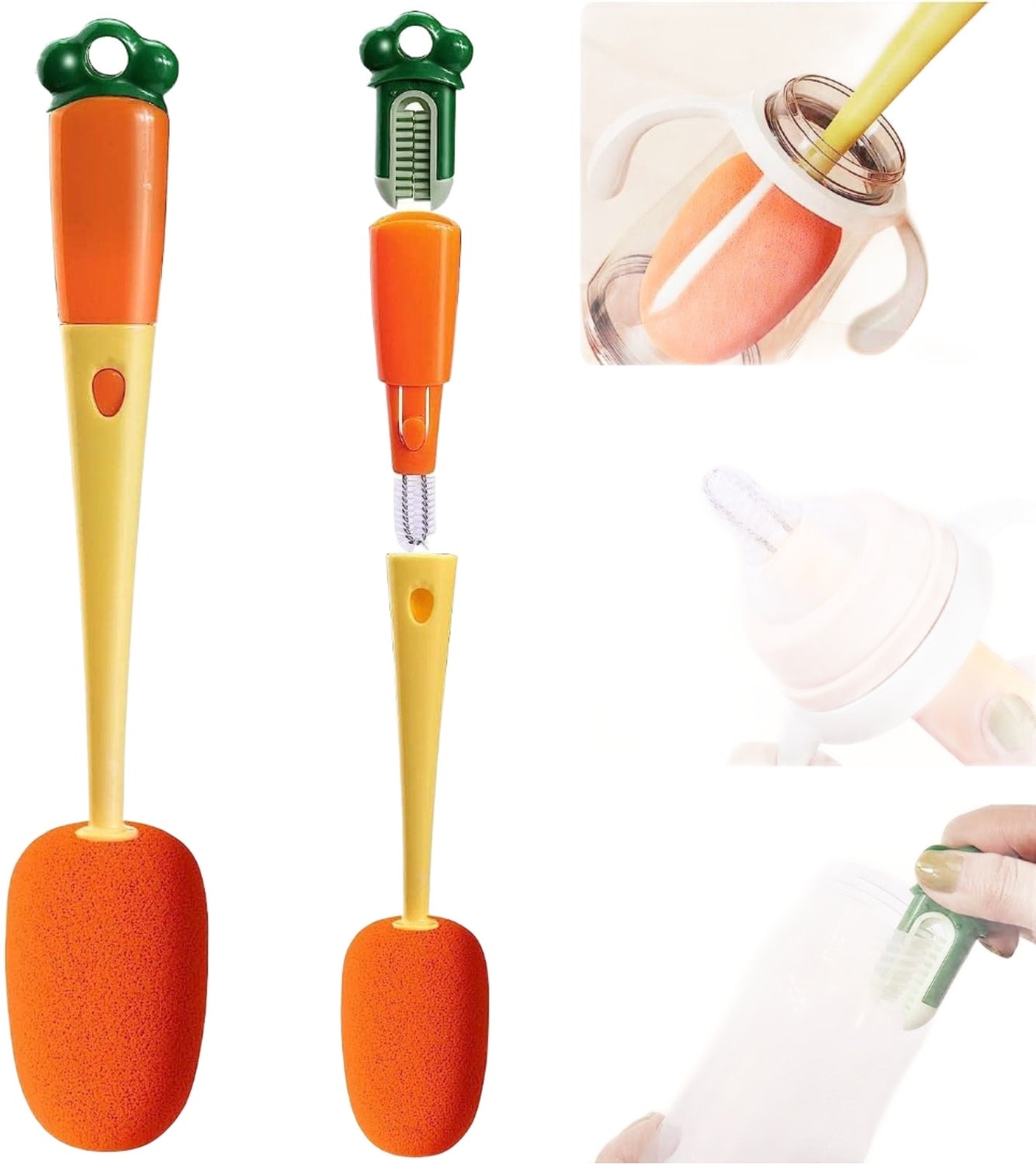 3-in-1 Multi Bottle Cleaning Brush for Cups, Tumblers & Bottles