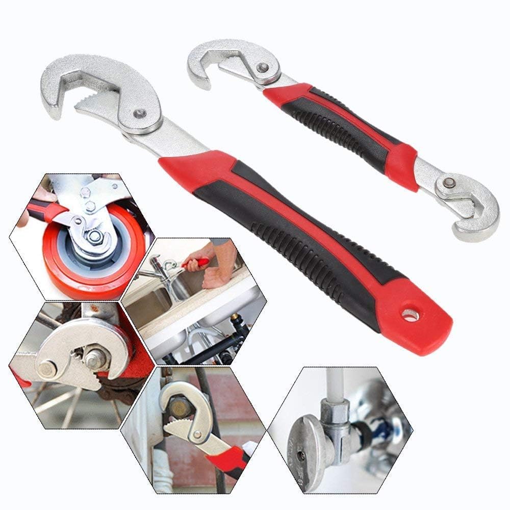 Snap n Grip 2-Piece Universal Adjustable Wrench Set Multi-Function Tools