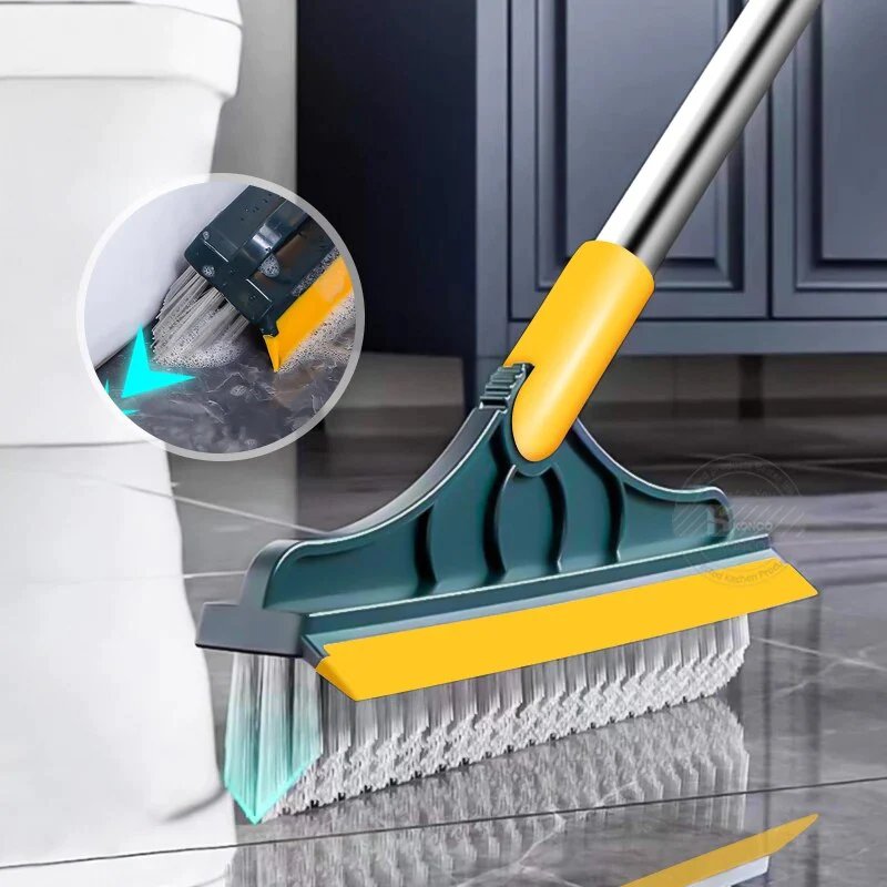 2-in-1 Bathroom Cleaning Brush with Wiper & Squeegee