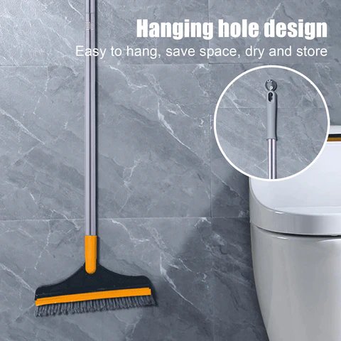2-in-1 Bathroom Cleaning Brush with Wiper & Squeegee