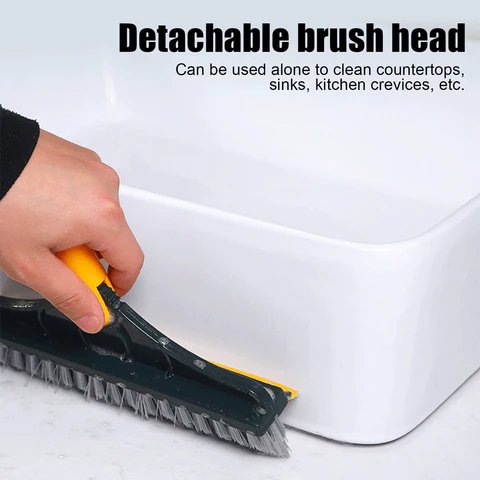 2-in-1 Bathroom Cleaning Brush with Wiper & Squeegee