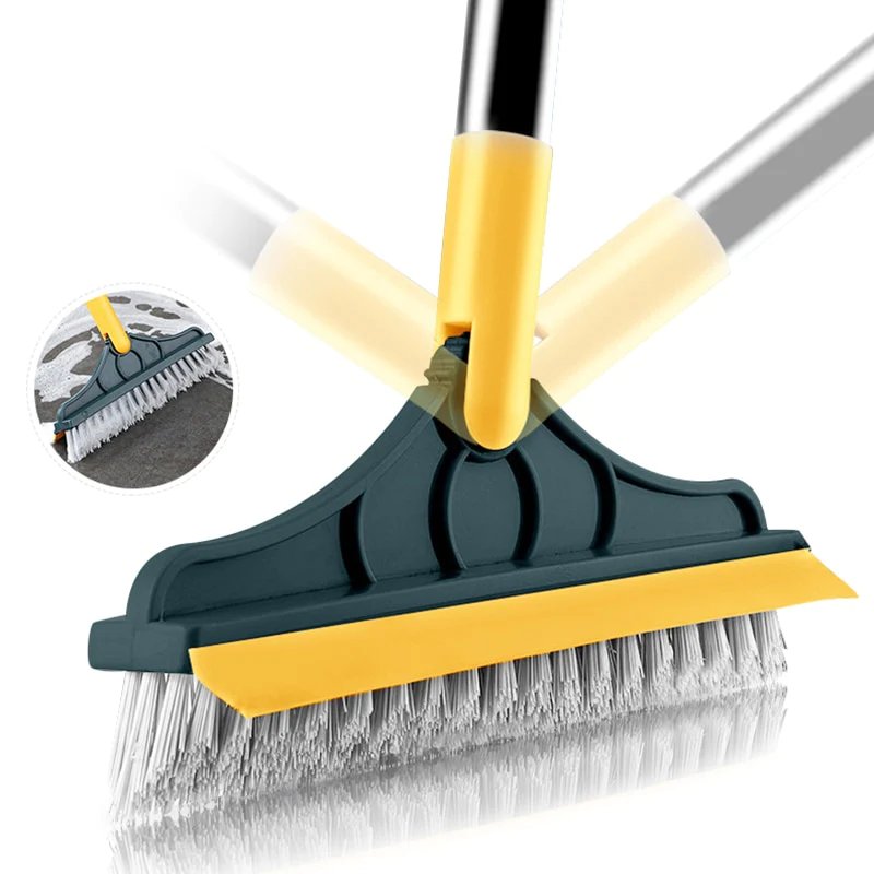2-in-1 Bathroom Cleaning Brush with Wiper & Squeegee