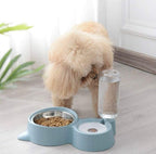 2-in-1 Pet Food & Water Feeder – Stainless Steel Bowl