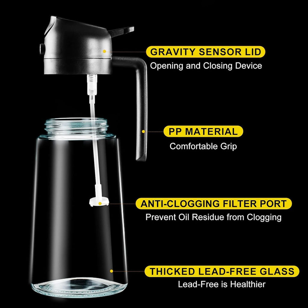 2-in-1 Oil Sprayer & Dispenser Bottle 500ml for Cooking