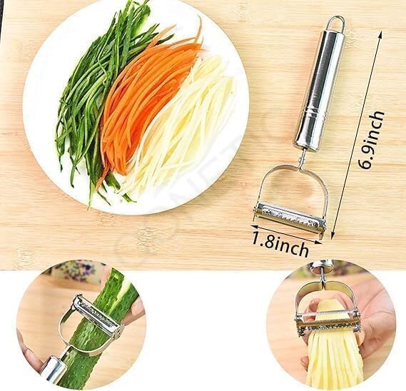 2-in-1 Stainless Steel Vegetable Peeler & Julienne Cutter