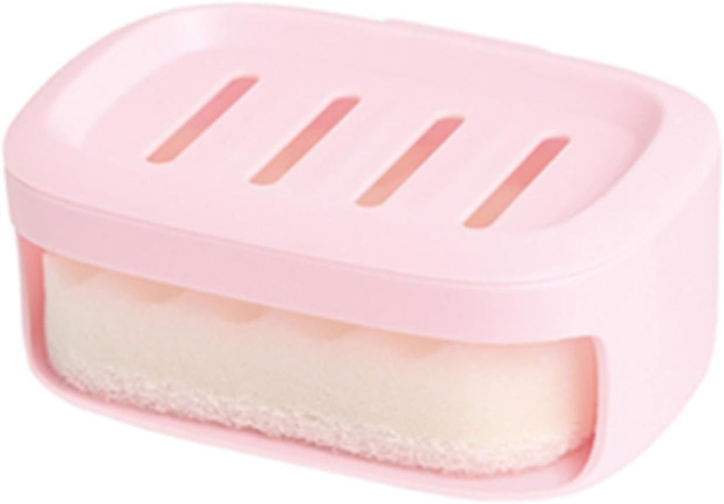 2-Layer Self-Draining Soap Holder with Sponge