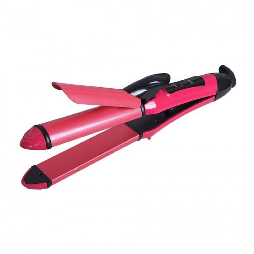 2-in-1 Hair Straightener & Curler Ceramic Pink Pro