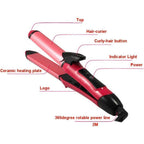 2-in-1 Hair Straightener & Curler Ceramic Pink Pro