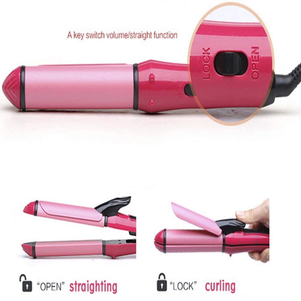 2-in-1 Hair Straightener & Curler Ceramic Pink Pro