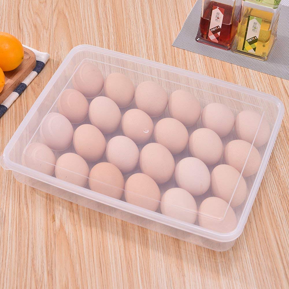 24 Grid Egg Storage Box Rectangular Fridge Tray