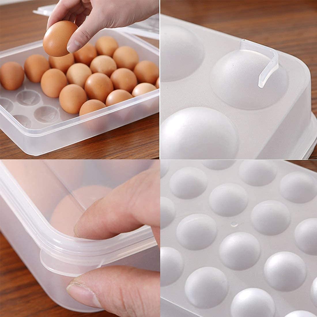 24 Grid Egg Storage Box Rectangular Fridge Tray