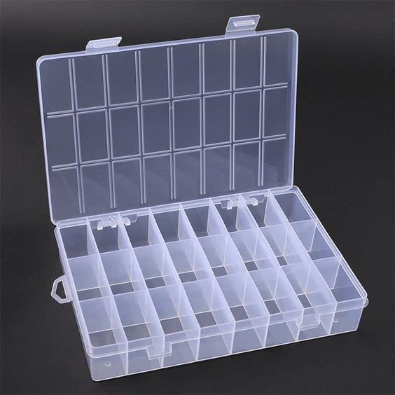 24-Grid Adjustable Jewelry Organizer | Transparent Storage Box