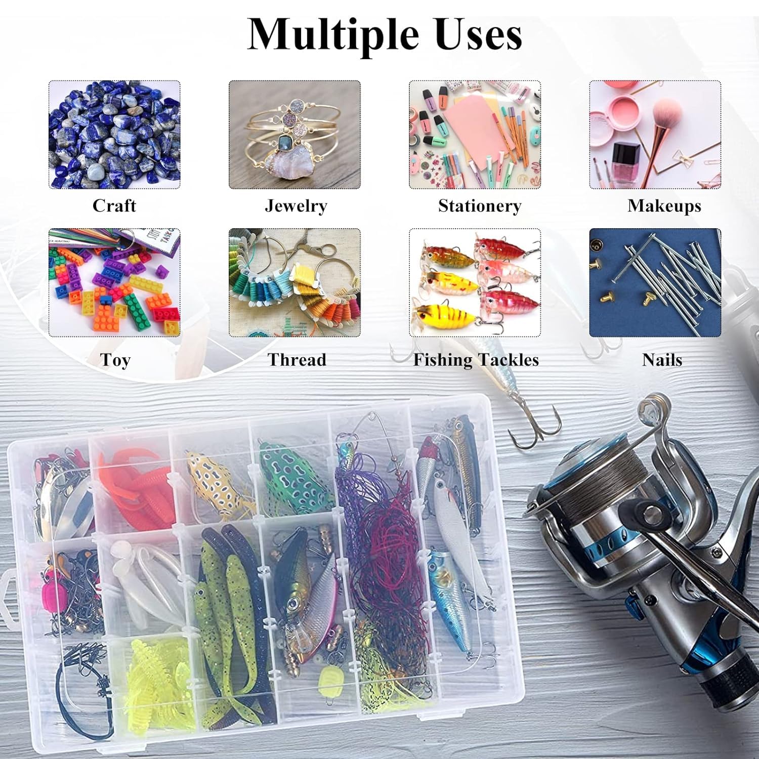 24-Grid Adjustable Jewelry Organizer | Transparent Storage Box
