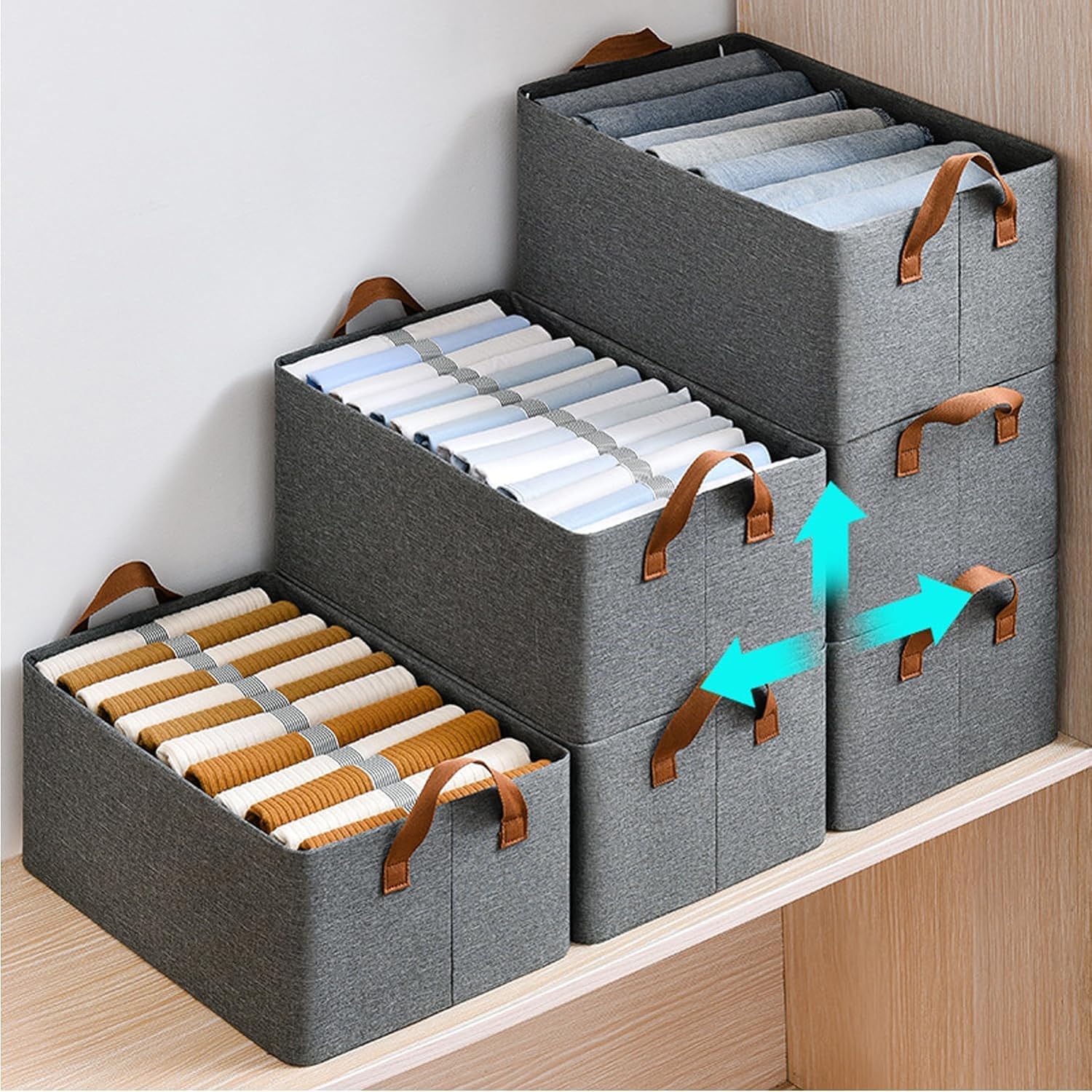 1 pcs Foldable Storage Box with Steel Frame 26L Clothes Organizer