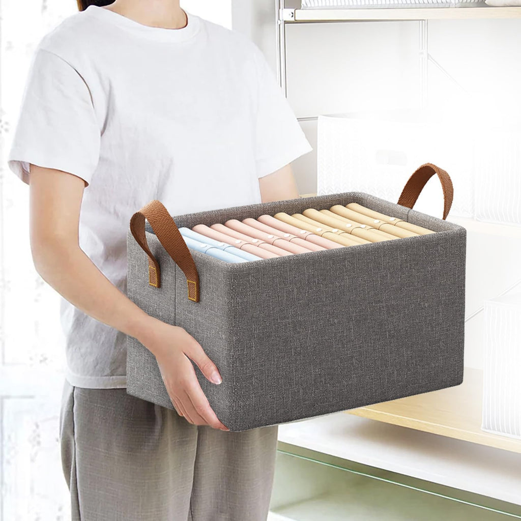 1 pcs Foldable Storage Box with Steel Frame 26L Clothes Organizer