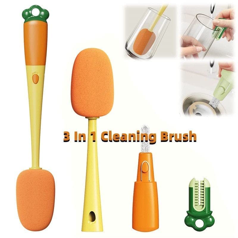 3-in-1 Multi Bottle Cleaning Brush for Cups, Tumblers & Bottles