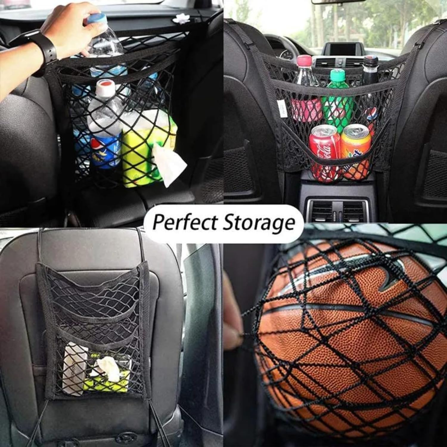 3-Layer Car Seat Organizer – Kids & Pet Barrier Storage