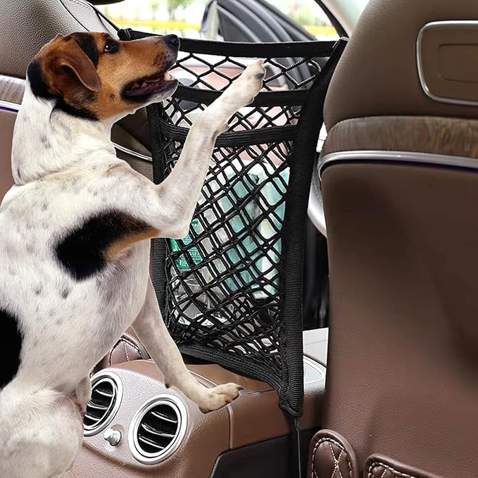 3-Layer Car Seat Organizer – Kids & Pet Barrier Storage