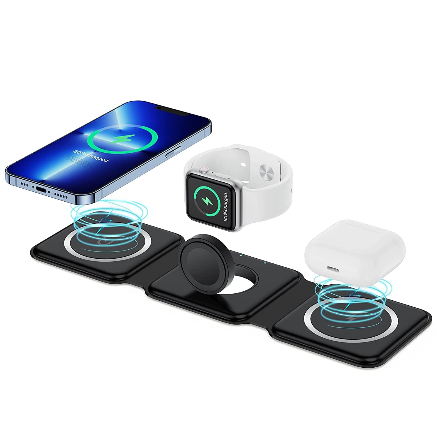 3-in-1 Magnetic Foldable Wireless Charger Fast Charge