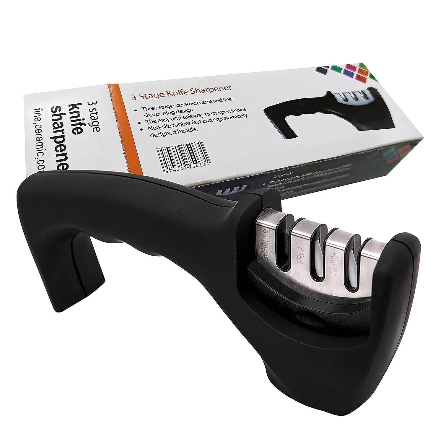 3-Stage Manual Knife Sharpener | Professional Kitchen Tool