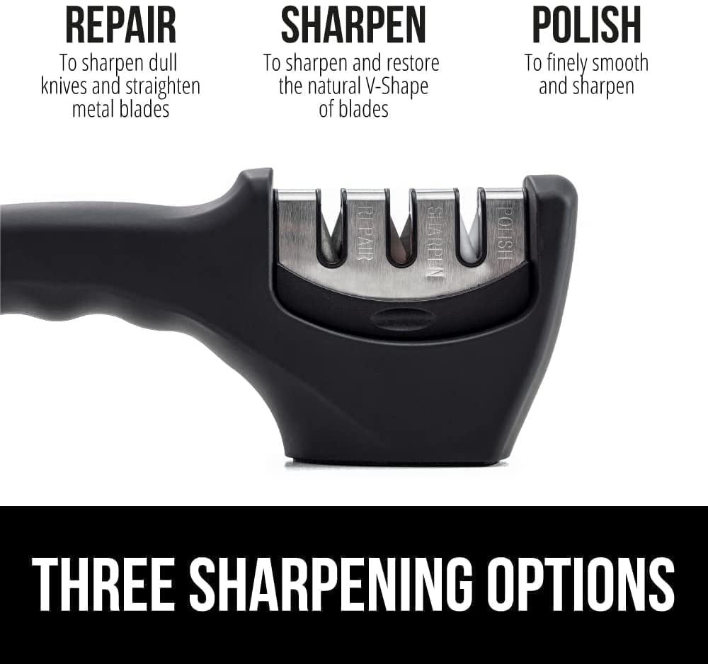 3-Stage Manual Knife Sharpener | Professional Kitchen Tool