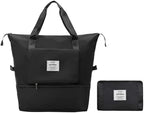 Black Foldable Travel Duffel Bag | Lightweight Waterproof Tote