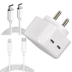 35W Dual Port USB-C PD Fast Wall Charger with 2 Cables
