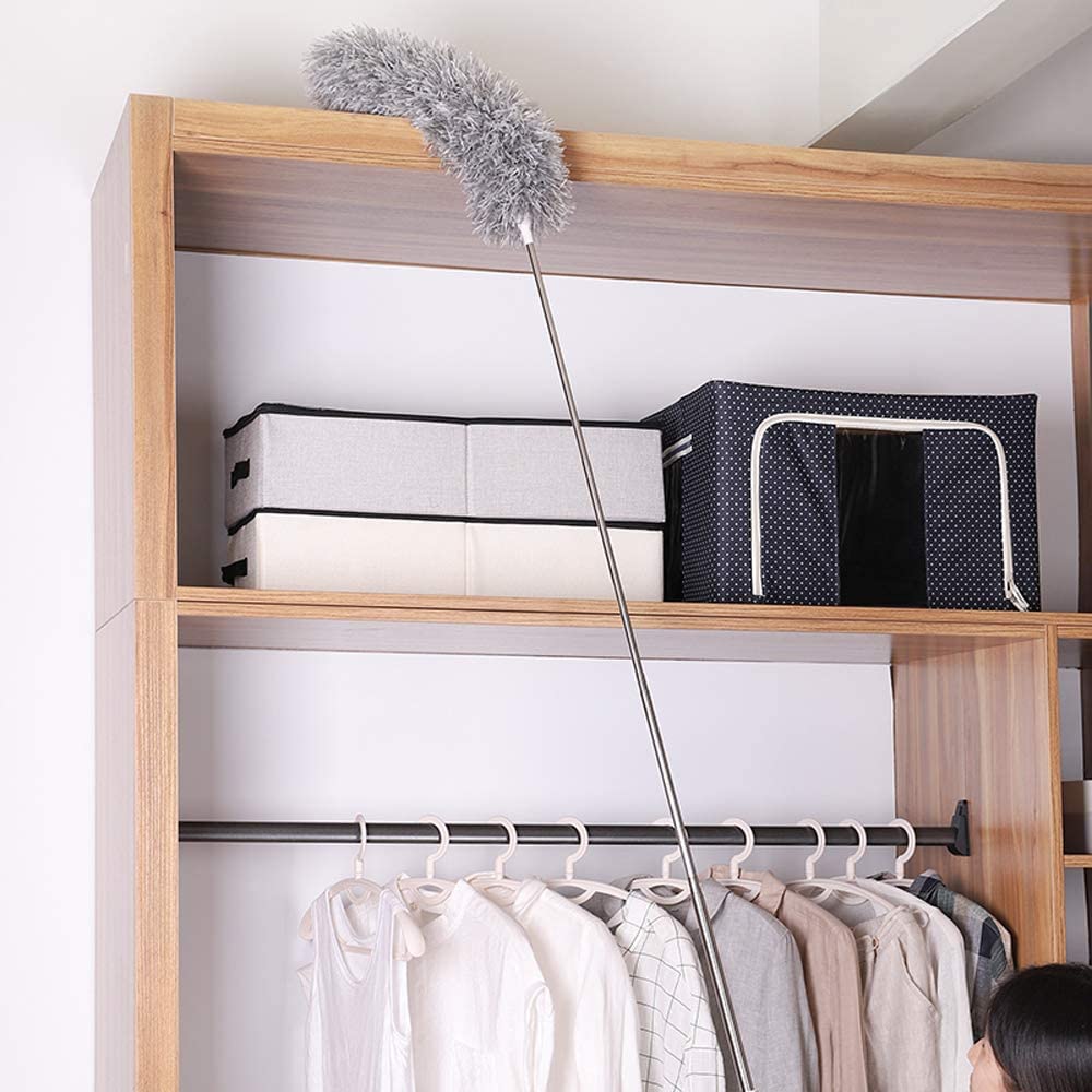 100" Microfiber Feather Duster with Extendable Pole for Dusting