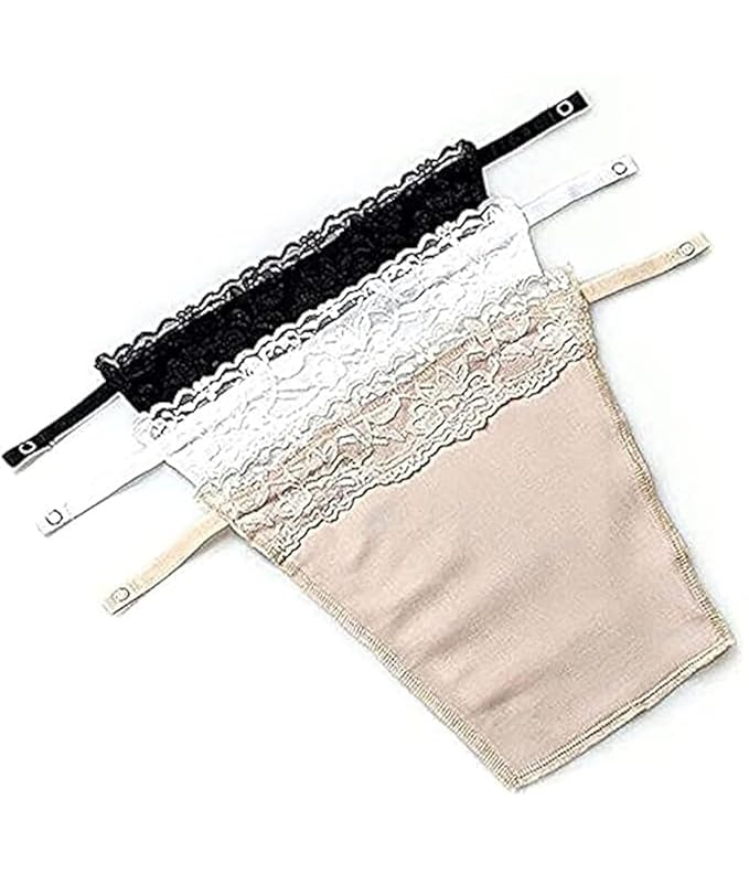 Cotton Clip-On Camisole Lace Modesty Panel 3-Pack