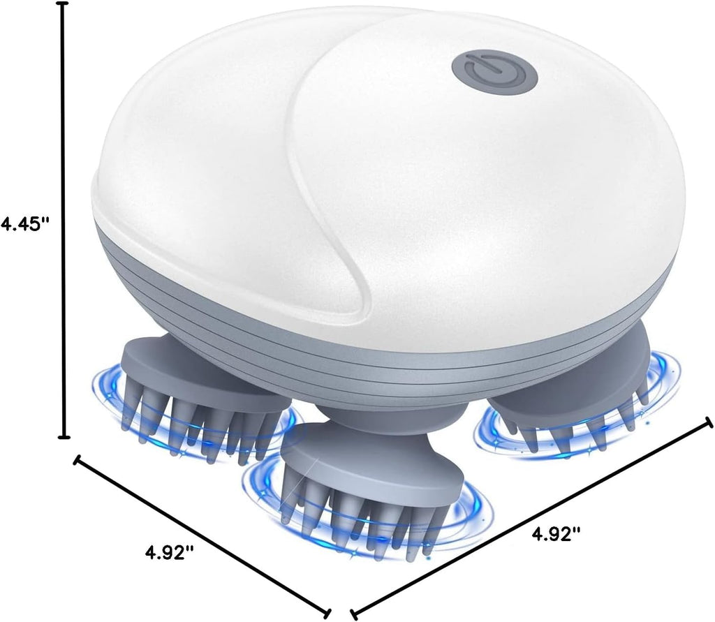 Electric 4-Head Scalp Massager Portable Head & Body Kneader