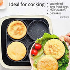 4 Hole Non Stick Egg Fry Pan Wooden Handle