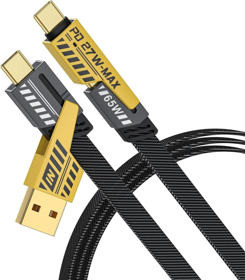 4-in-1 Fast Charging Cable – USB-C, Lightning & USB-A 65W