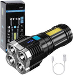 4-in-1 Rechargeable LED Torch High Power Flashlight
