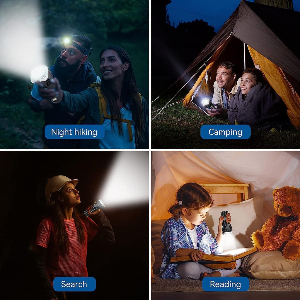 4-in-1 Rechargeable LED Torch High Power Flashlight