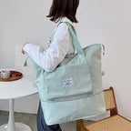 Green Foldable Travel Duffel Bag | Lightweight Waterproof Tote