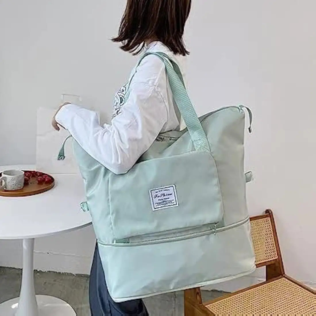 Green Foldable Travel Duffel Bag | Lightweight Waterproof Tote