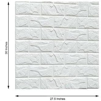 3D Foam Brick Wall Stickers | White Peel & Stick Wallpaper