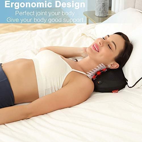 Electric Neck & Back Massager Pillow with Heat – Deep Tissue Relief